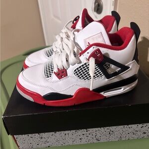 Jordan Kids White and Red Sneakers